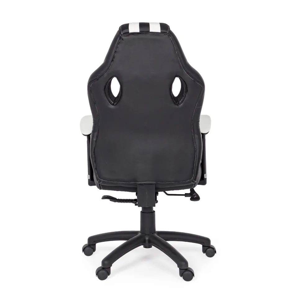 Poltrona giratória reclinável de escritório em couro ecológico e nylon 2 cores - Saronno Viadurini