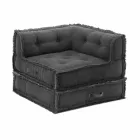 Poltrona de canto da espreguiçadeira em algodão cinza, verde ou azul - fibra Viadurini