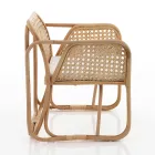 Poltrona de vime para exterior e interior e almofadas de tecido Saia - Voir Viadurini