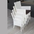 Cadeira de Área Externa Empilhável em Alumínio Revestido em Vime - Bruma Viadurini