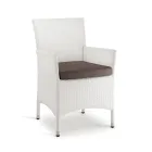 Cadeira de Área Externa Empilhável em Alumínio Revestido em Vime - Bruma Viadurini