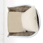 Poltrona outdoor em alumínio e tecido Olefil tecido à mão - Reda Viadurini