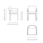 Poltrona de exterior em tecido e estrutura de madeira Made in Italy - Briga Viadurini