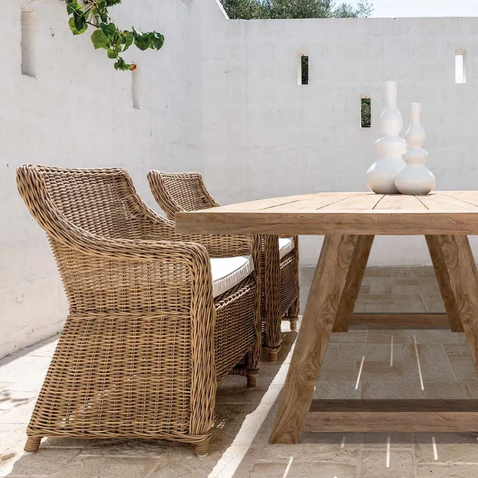 Poltrona de jardim em fibra sintética Made in Italy - Tillie Viadurini