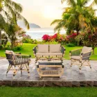 Poltrona de Jardim em Rattan Natural com Almofadas Incluídas - Catelyn Viadurini