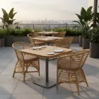 Poltrona de jardim em vime natural, almofada incluída, - Torvi Viadurini