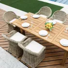 Poltrona de Jardim em Madeira e Fibra em Cinza Kubu - Lido Viadurini