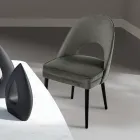 Poltrona de sala em diferentes tecidos com revestimento em madeira - Edgar Viadurini