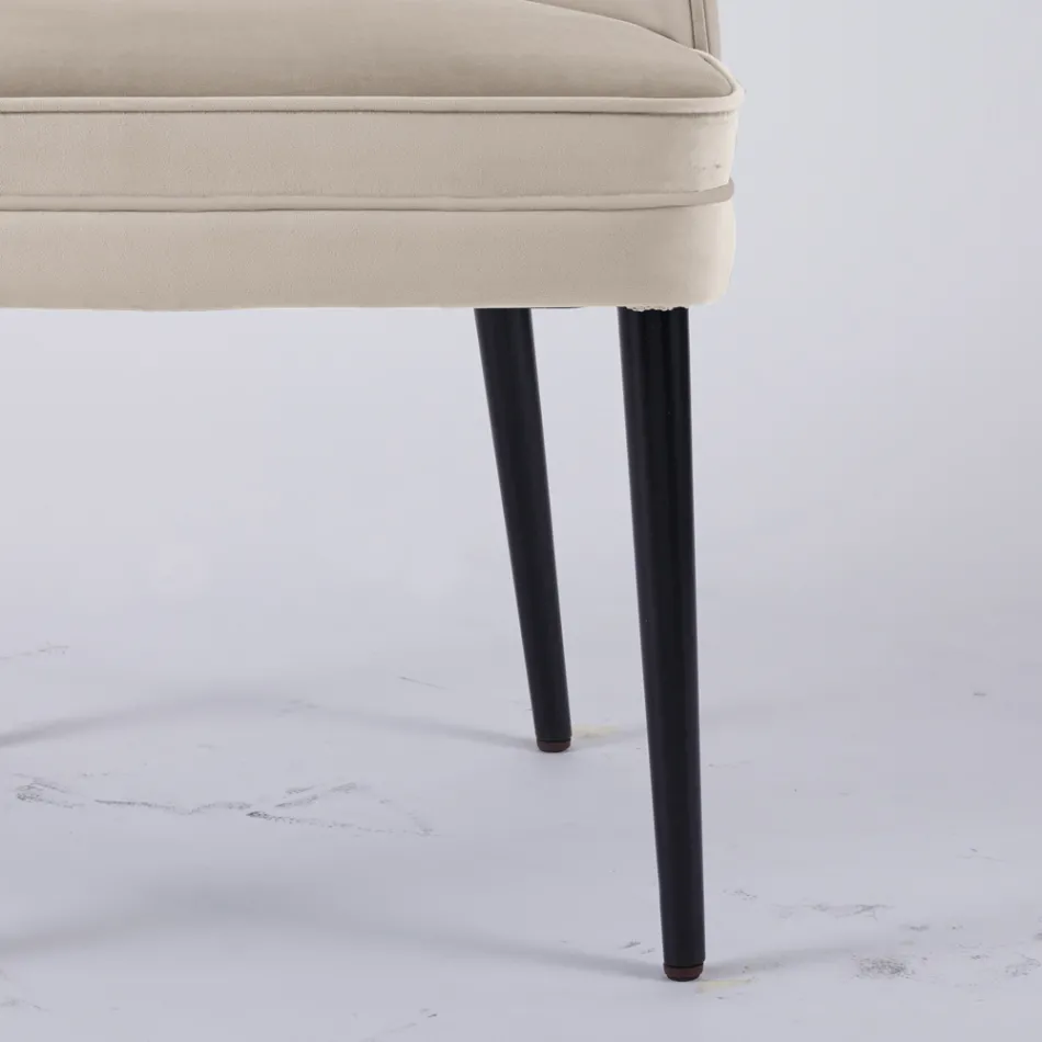 Poltrona de sala em diferentes tecidos com revestimento em madeira - Edgar Viadurini