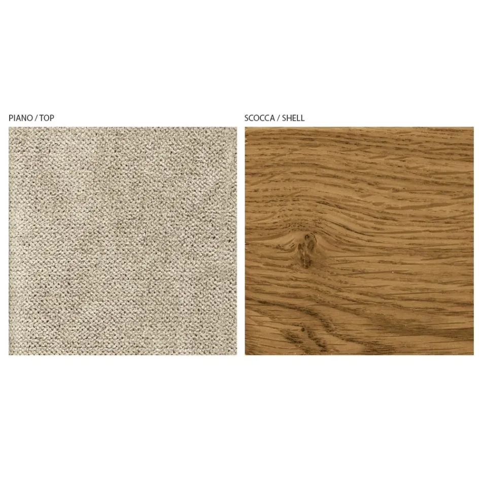 Poltrona de Sala em Tecido e Madeira Maciça Made in Italy - Jordi Viadurini