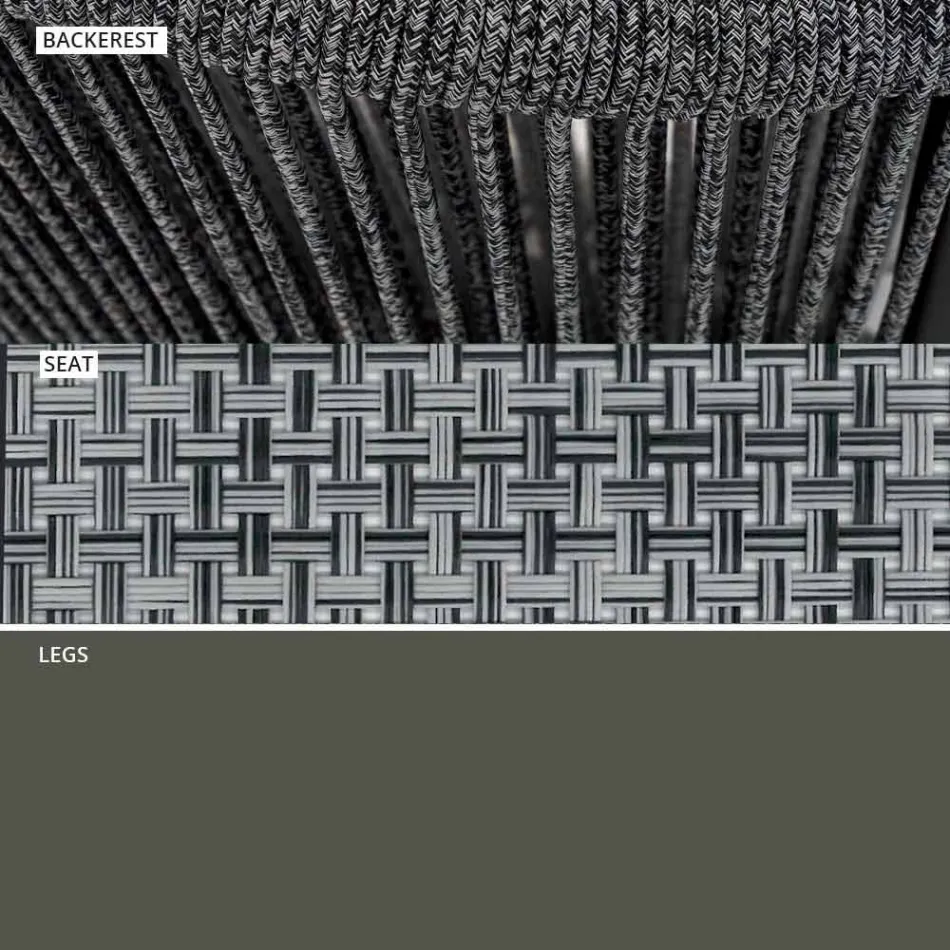 Poltrona de jardim empilhável em alumínio e tecido - Smart By Varaschin Viadurini