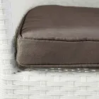 Cadeira Empilhável em Alumínio Revestida em Vime Branco - Bruma Viadurini