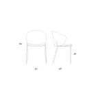 Poltrona de metal e assento Neve Cashmere Fabricado na Itália - Ivy Viadurini