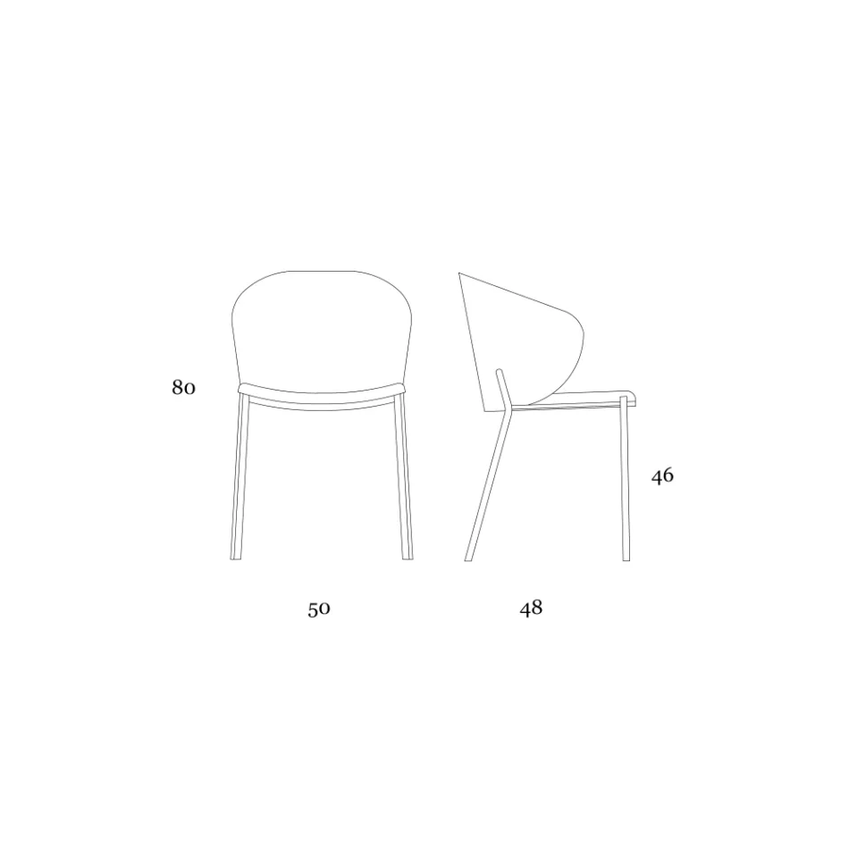 Poltrona de metal e assento Neve Cashmere Fabricado na Itália - Ivy Viadurini