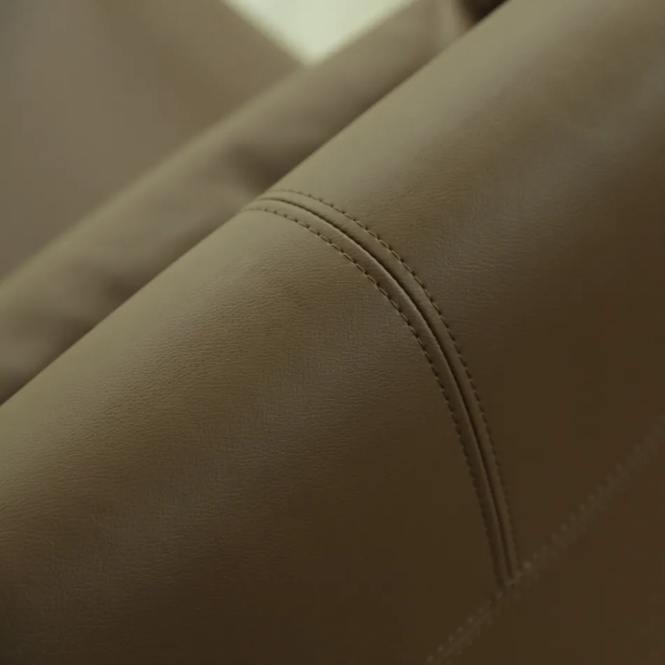 Poltrona de metal e assento de couro ecológico Fabricado na Itália - Menta Viadurini