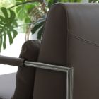 Poltrona de metal e assento de couro ecológico Fabricado na Itália - Menta Viadurini