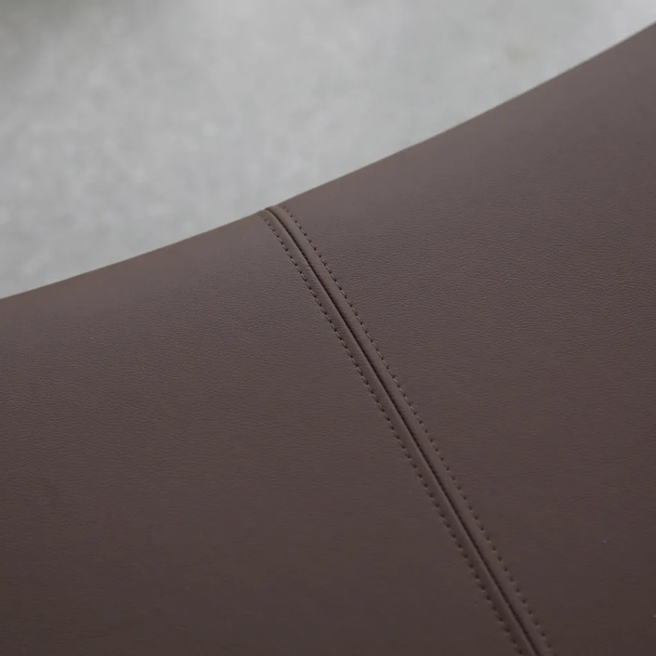 Poltrona de metal e assento de couro ecológico Fabricado na Itália - Menta Viadurini