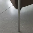 Poltrona de metal e assento de couro ecológico Fabricado na Itália - Menta Viadurini