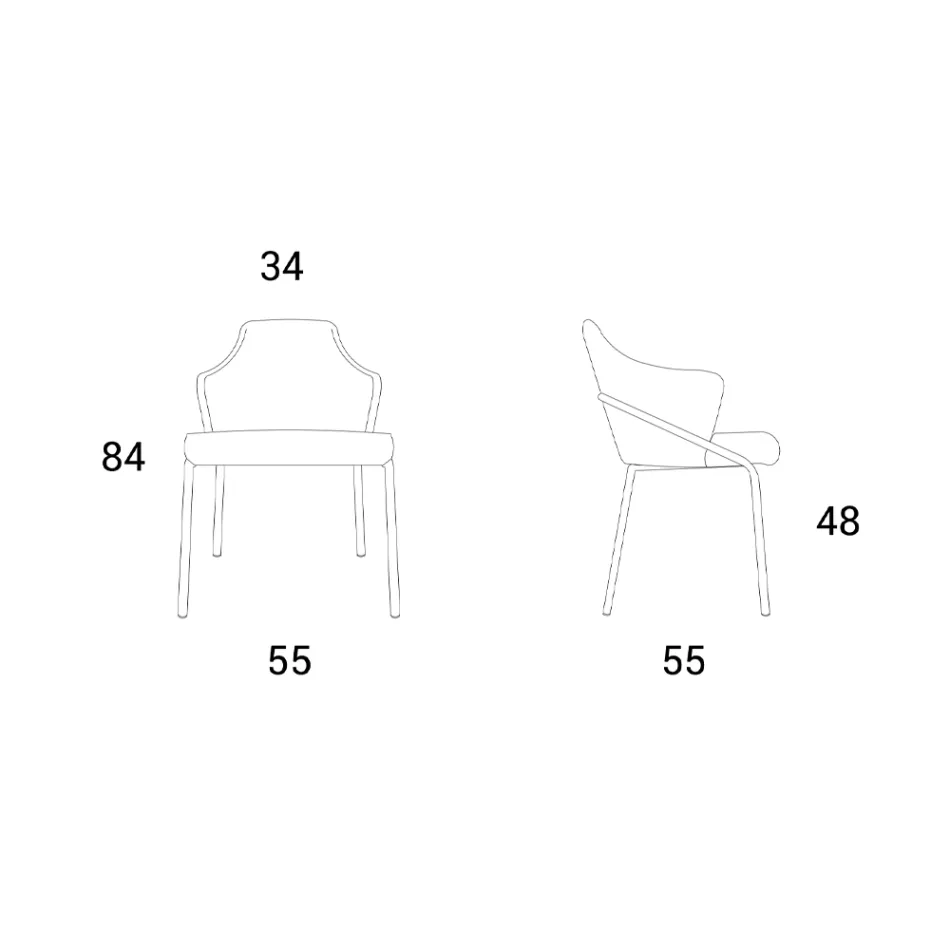 Poltrona e assento de metal em tecido reciclado Made in Italy - Sage Viadurini