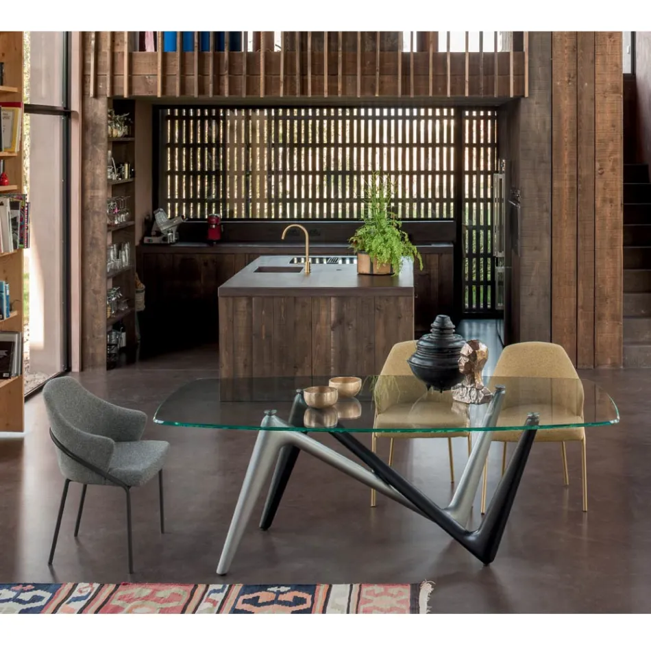 Poltrona e assento de metal em tecido reciclado Made in Italy - Sage Viadurini