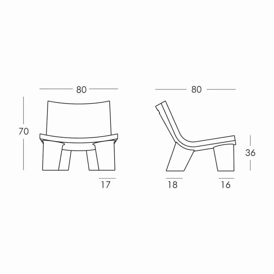 Espreguiçadeira em preto e branco Slide Low Lita Anniversary made Italy Viadurini