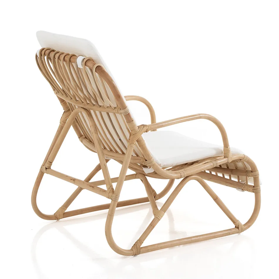 Poltrona para Ambientes Internos e Externos em Almofada Rattan e Algodão - Jouer Viadurini