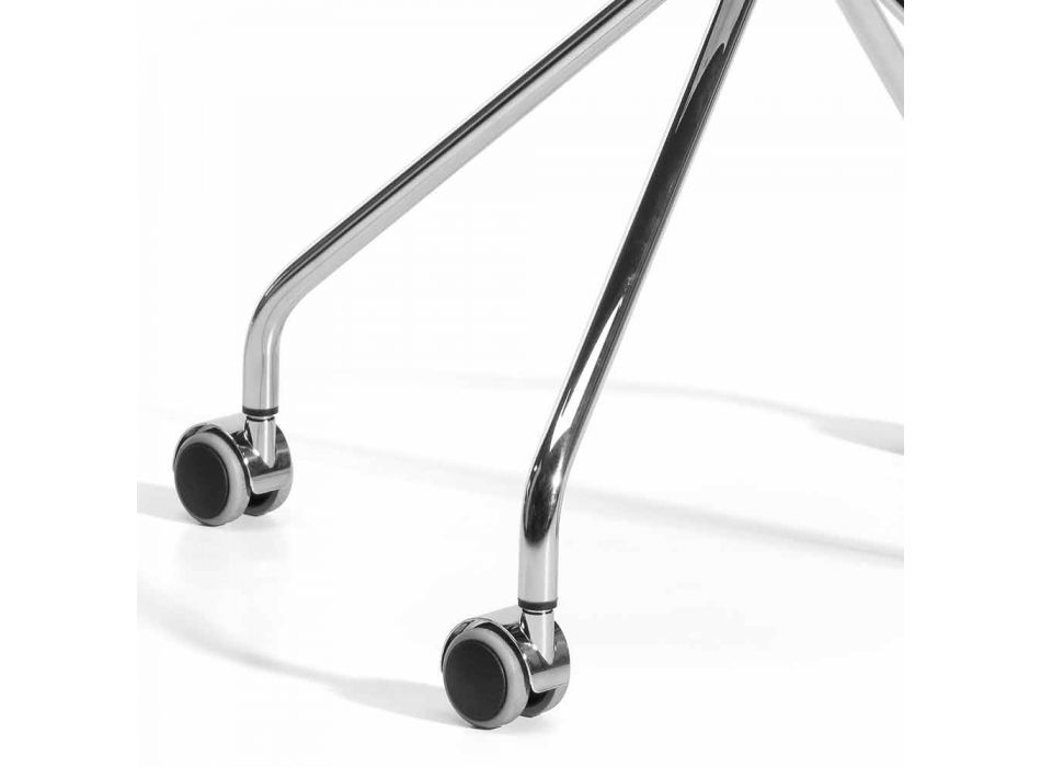 Poltrona giratória de escritório com rodas e apoios de braços Made in Italy - Felix Viadurini