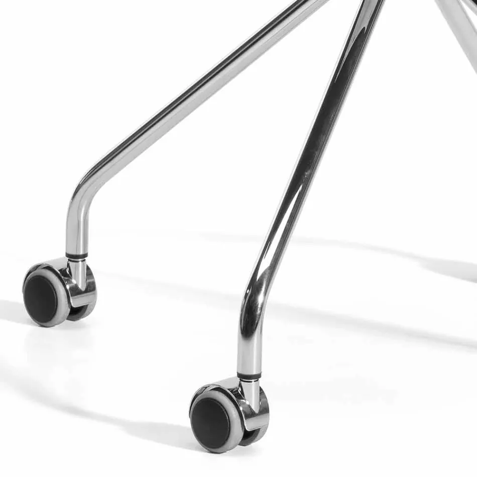 Poltrona giratória de escritório com rodas e apoios de braços Made in Italy - Felix Viadurini