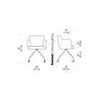 Poltrona giratória de escritório com rodas e apoios de braços Made in Italy - Felix Viadurini