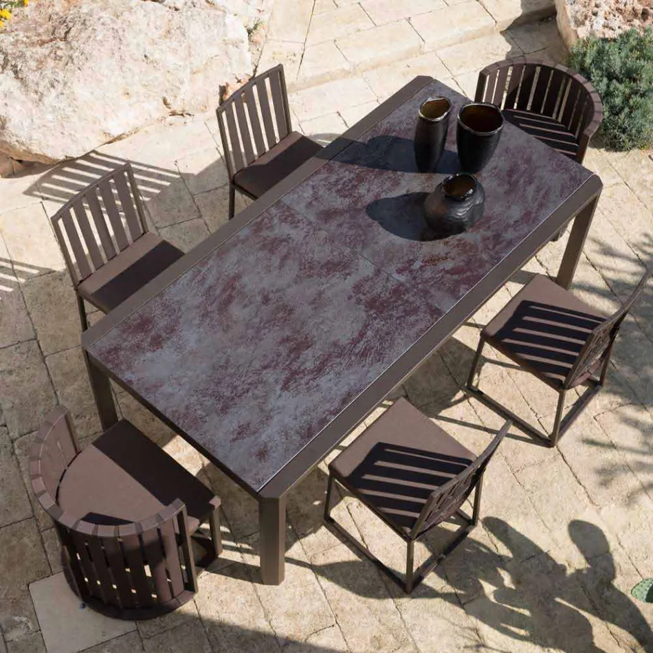 Poltrona de jantar ao ar livre em cordas de alumínio e design luxuoso - Julie Viadurini