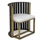 Poltrona de jantar ao ar livre em cordas de alumínio e design luxuoso - Julie Viadurini