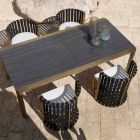 Poltrona de jantar ao ar livre em cordas de alumínio e design luxuoso - Julie Viadurini