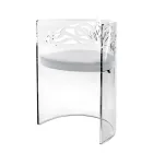 Poltrona Caelia em acrílico transparente com assento estofado, fabricada na Itália. Viadurini