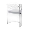 Poltrona Caelia em acrílico transparente com assento acolchoado, fabricada na Itália.
