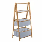 Suporte para acessórios de design em tecido e bambu Vercelli Viadurini