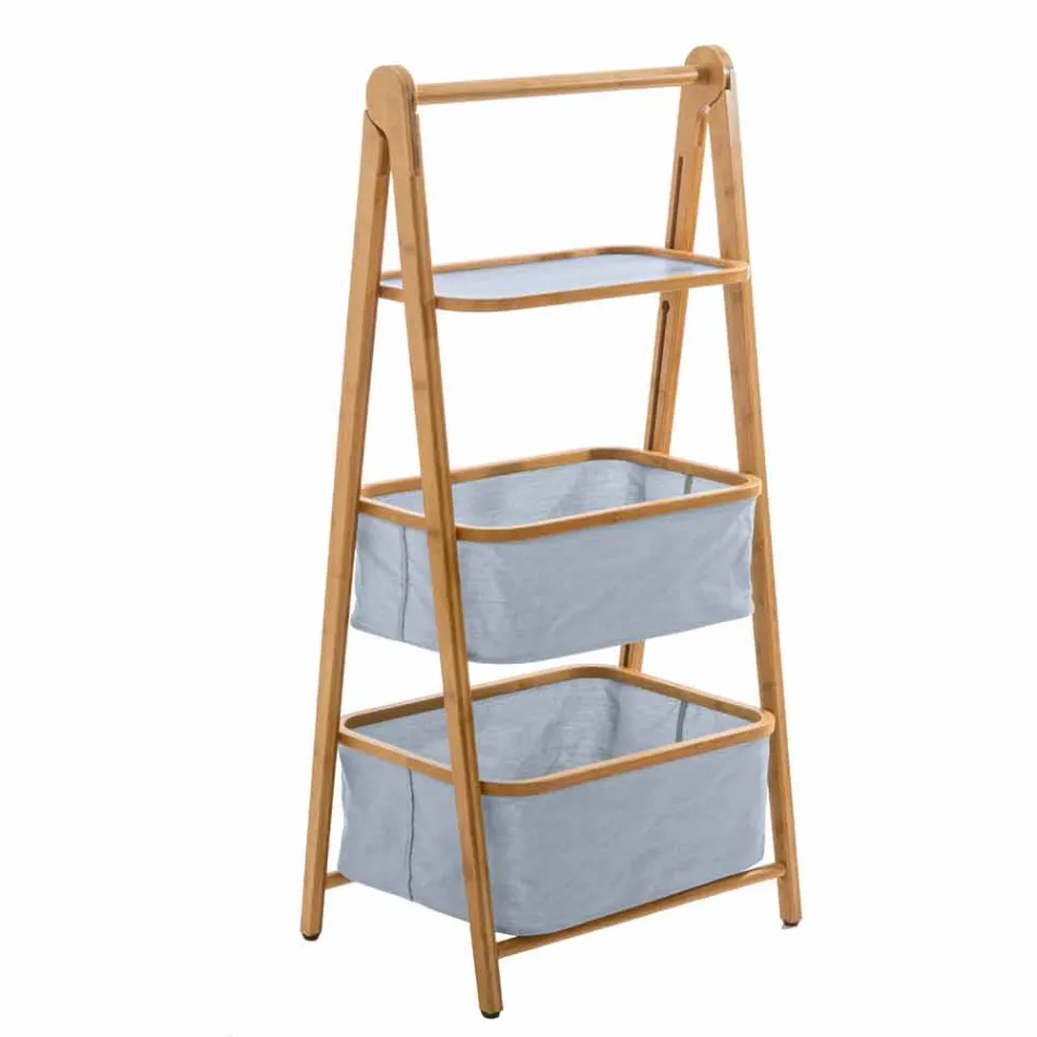 Suporte para acessórios de design em tecido e bambu Vercelli Viadurini