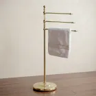 Suporte de toalha de chão vintage com 3 braços em latão para banheiro – Brest Viadurini