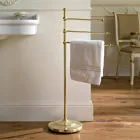 Suporte de toalha de chão vintage com 3 braços em latão para banheiro – Brest Viadurini