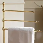 Suporte de toalha de chão vintage com 3 braços em latão para banheiro – Brest Viadurini