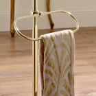 Porta-toalhas de chão com saboneteira vintage em latão e cerâmica - Rouen Viadurini