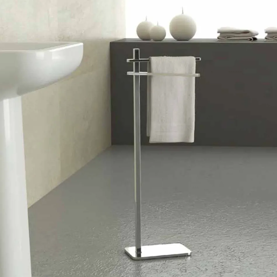 Toalheiro moderno com 2 braços de ferro Made in Italy - Cali Viadurini