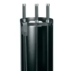 Porta-ferramentas com 3 ferramentas de metal para lareira fabricadas na Itália - Bazar Viadurini