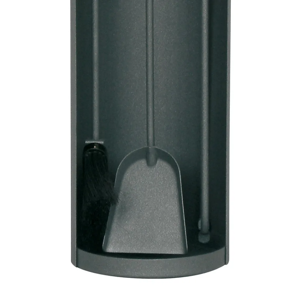 Porta-ferramentas com 3 ferramentas de metal para lareira fabricadas na Itália - Bazar Viadurini