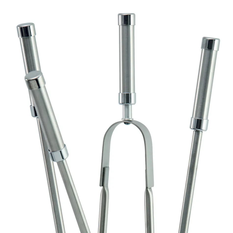 Porta-ferramentas com 4 acessórios em aço inoxidável e chama Made in Italy - Vita Viadurini