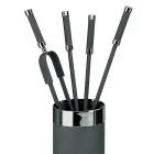 Porta-ferramentas com 4 acessórios para lareira incluídos Fabricado na Itália - Snake Viadurini