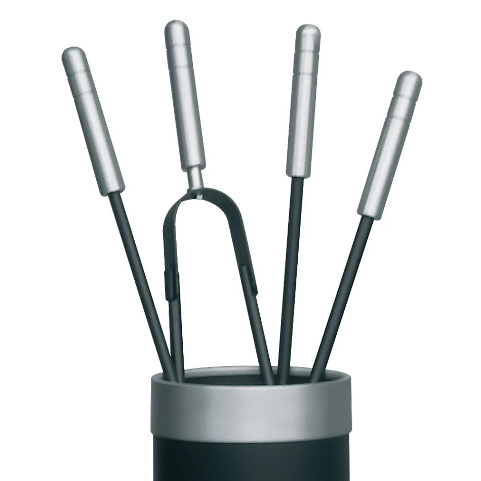 Porta-ferramentas com 4 acessórios para lareira incluídos Fabricado na Itália - Snake Viadurini