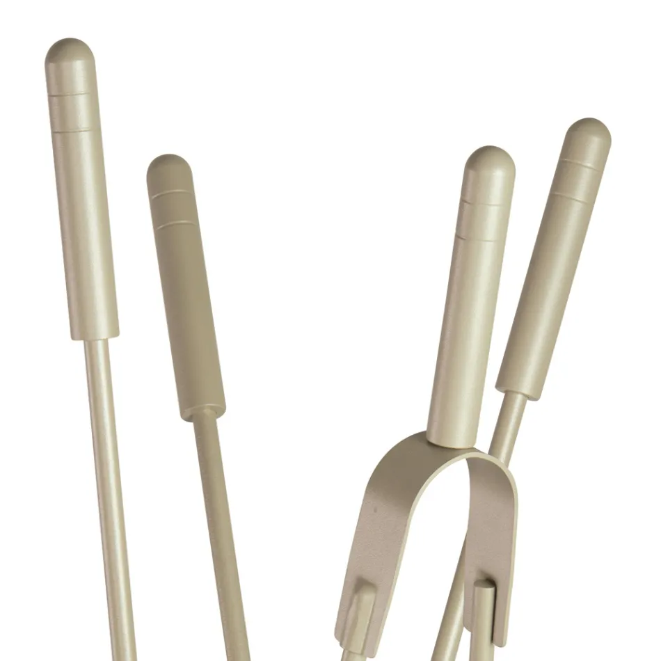 Porta-ferramentas com 4 ferramentas para cuidar da lareira fabricadas na Itália - Fakir Viadurini