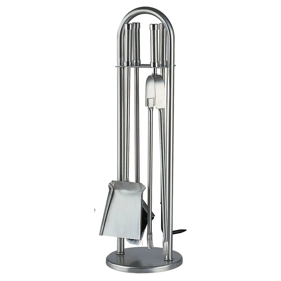 Porta-ferramentas com 4 ferramentas para lareira Made in Italy - Licaone Viadurini