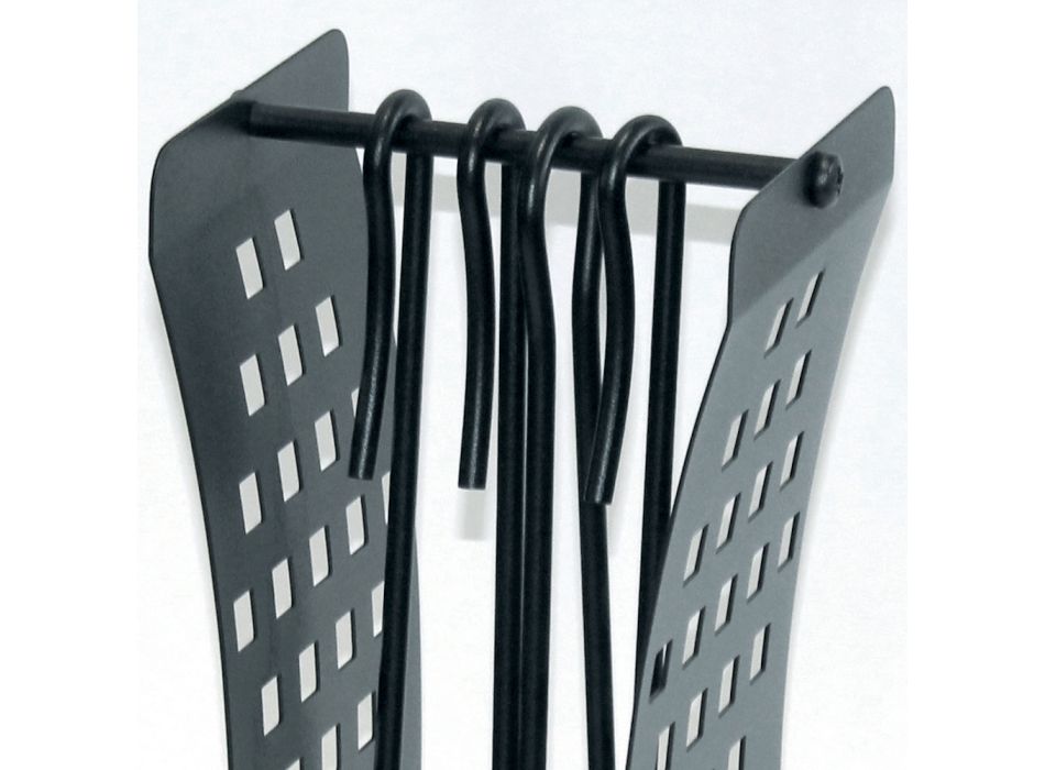 Porta-ferramentas de linhas modernas em metal e 4 ferramentas fabricadas na Itália - Maiko Viadurini