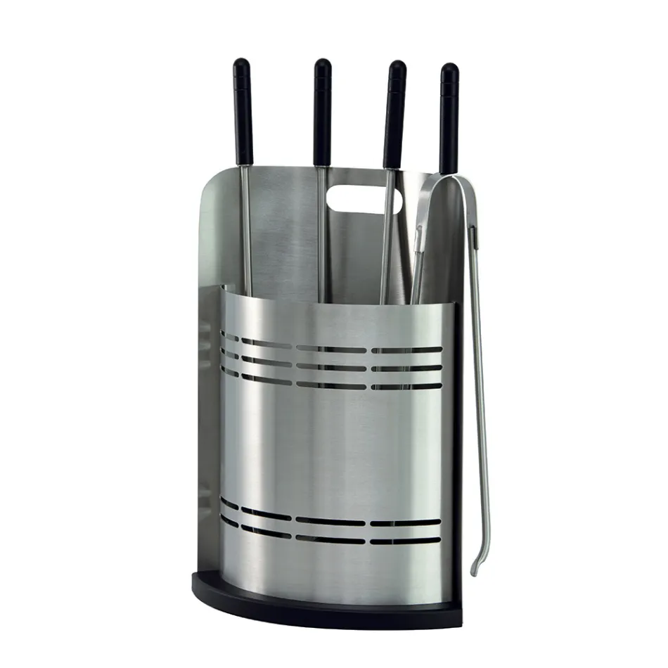 Porta-Ferramentas Fixo com 4 Ferramentas para Lareira Fabricado na Itália - Bonsai Viadurini